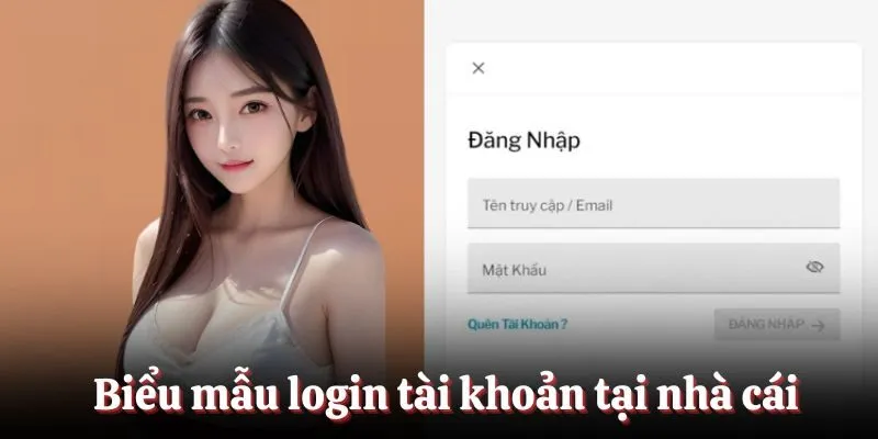 Biểu mẫu login tài khoản tại nhà cái